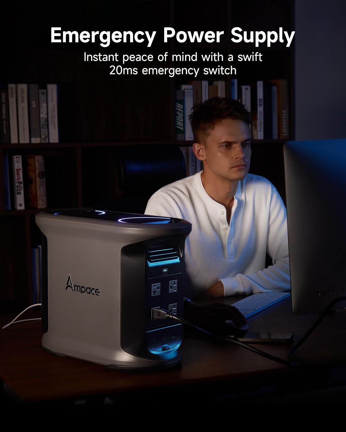 AMPACE Andes 1500 Power Station 2400W(Surge 3600W) Solar Generator, 1462Wh Solar Power Station, 1800W A-Boost Fast Charging, APP Control, Emergency Power for Home, Camping, Outdoor Battery Backup