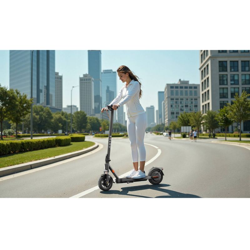 Aotos E2A 28 Miles and 15.5mph Front Absorption Electric Scooter - Gray