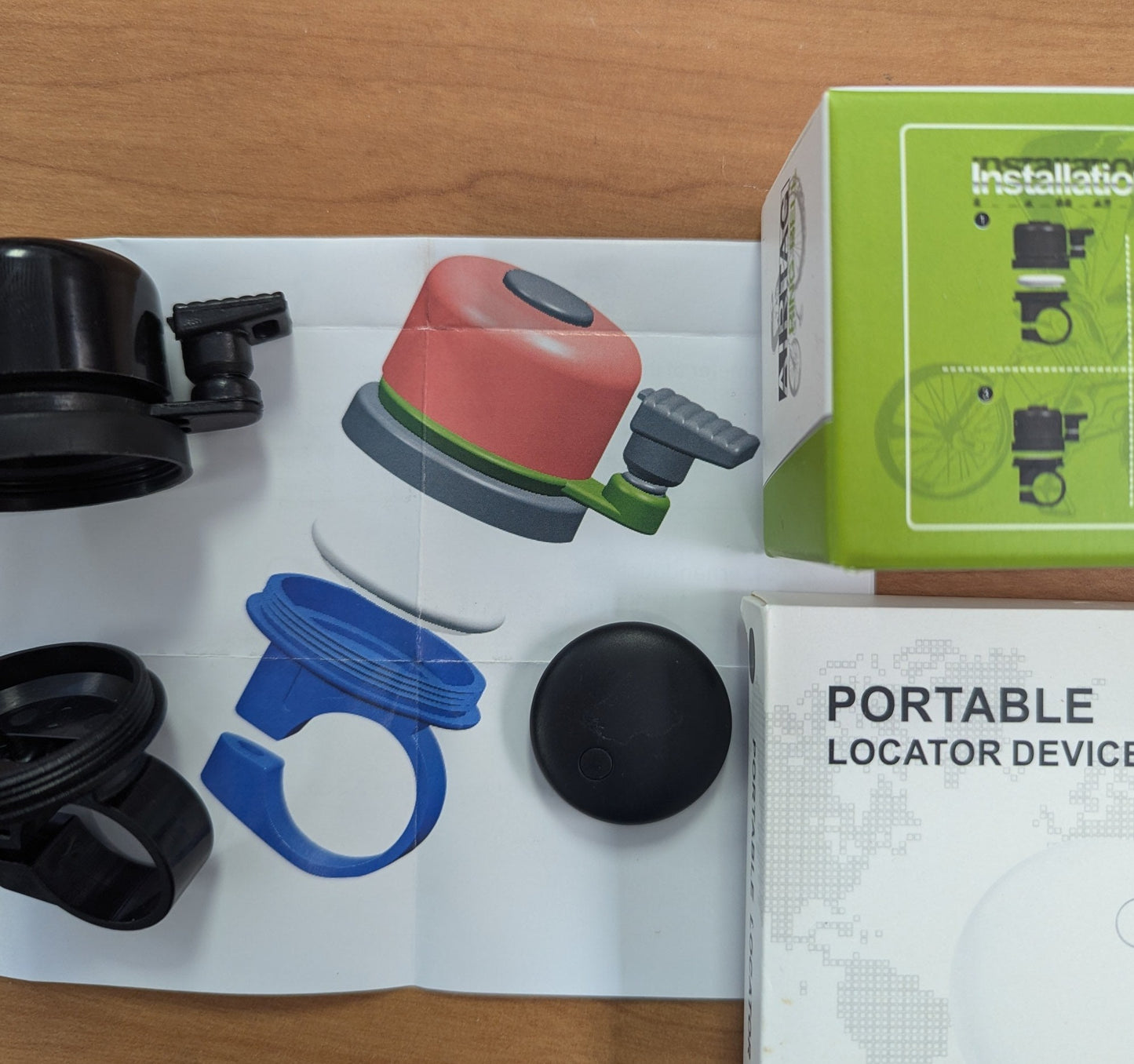AirTag+AirTag Bike Bell, Anti-Theft Tracker for 0.87"/22.2mm, 1"/25.4mm, Handlebars