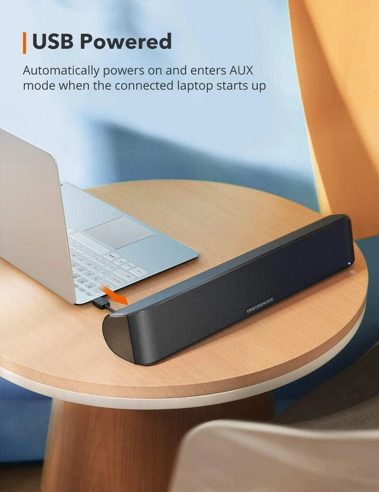 TaoTronics TT-SK028 Computer Speaker Bluetooth 5.0 Wireless PC Soundbar