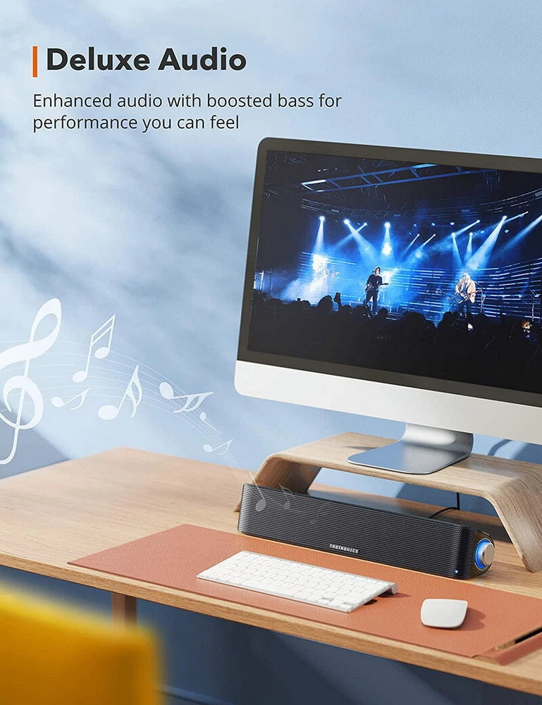 TaoTronics TT-SK028 Computer Speaker Bluetooth 5.0 Wireless PC Soundbar