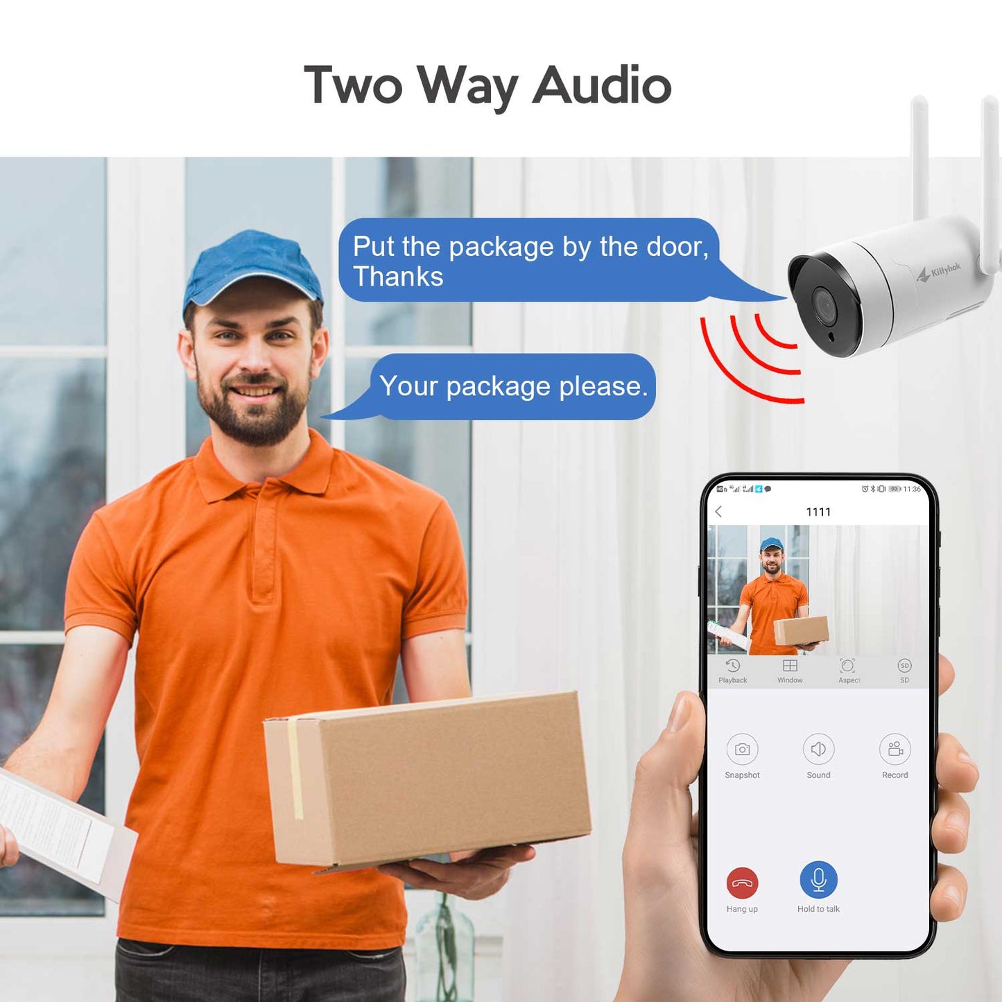 All in One 2K Wireless Security Camera System with 12" HD Monitor & 1TB HDD