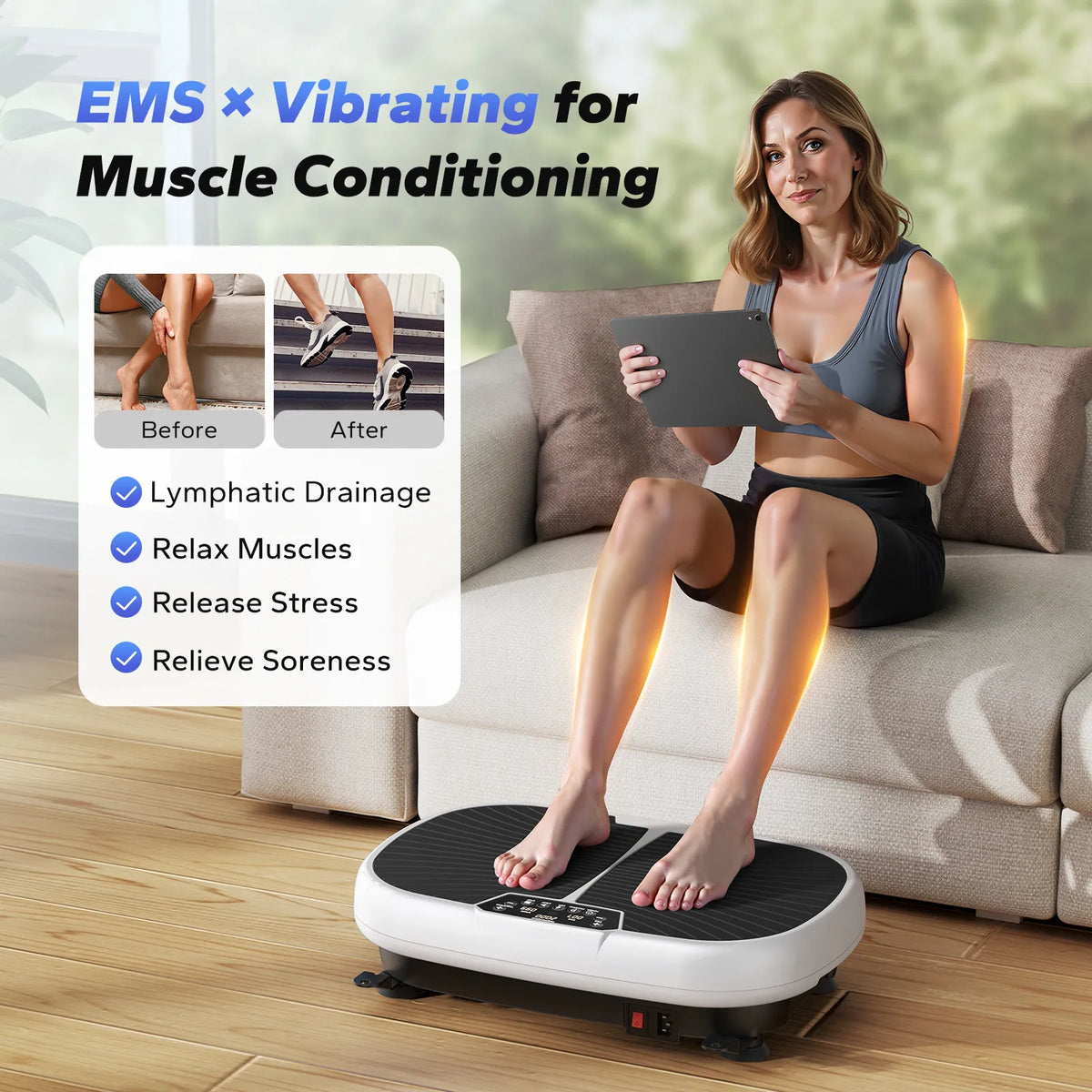 V42 EMS Vibration Plate for Lymphatic Drainage