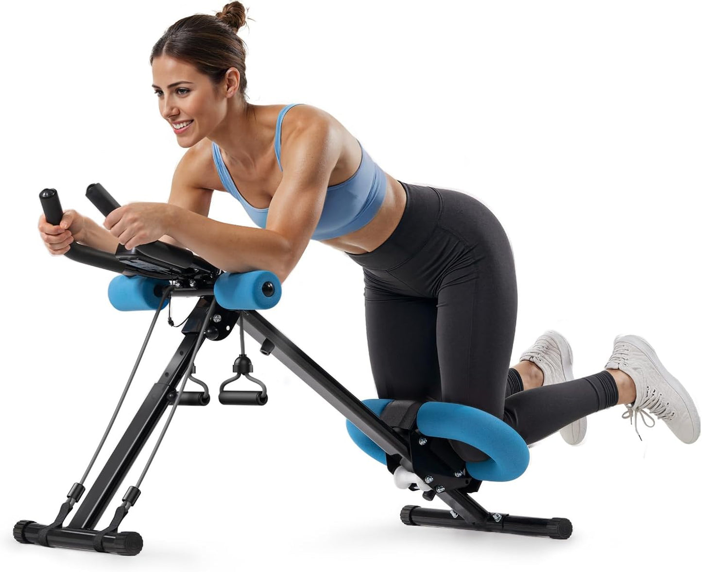 MERACH Ab Machine, Ab Workout Equipment, Adjustable Ab Trainer Machine for Abs Workout at Home Gym, Foldable, Knee Protection, Abdominal Trainer for Stomach Workout
