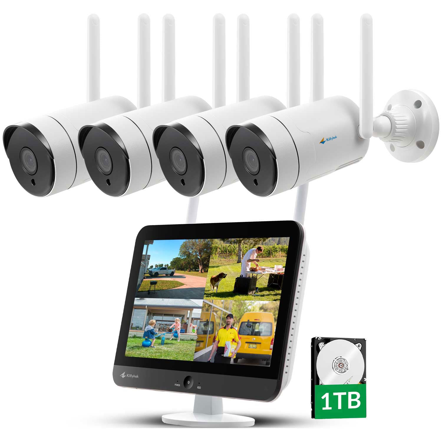 All in One 2K Wireless Security Camera System with 12