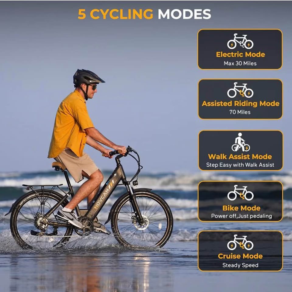 Movcan V80 Ebike, 1000W Motor 28MPH 26'' 48V 13Ah