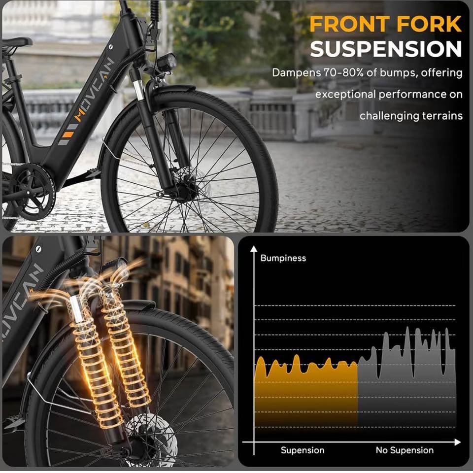 Movcan V80 Ebike, 1000W Motor 28MPH 26'' 48V 13Ah